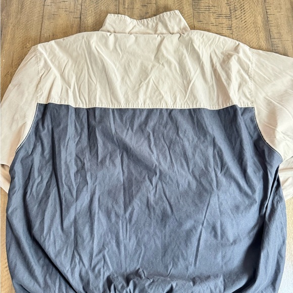 Tan and Black Windbreaker Jacket with Full-Length Zipper - Picture 2 of 8